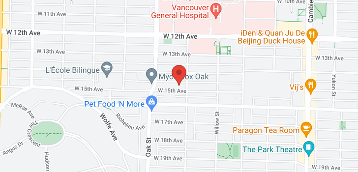 map of 306 925 W 15TH AVENUE